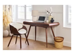 Silla blanca y madera oscura nogal BENT