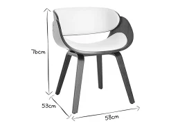 Silla blanca y madera oscura nogal BENT