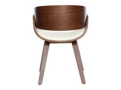 Silla blanca y madera oscura nogal BENT