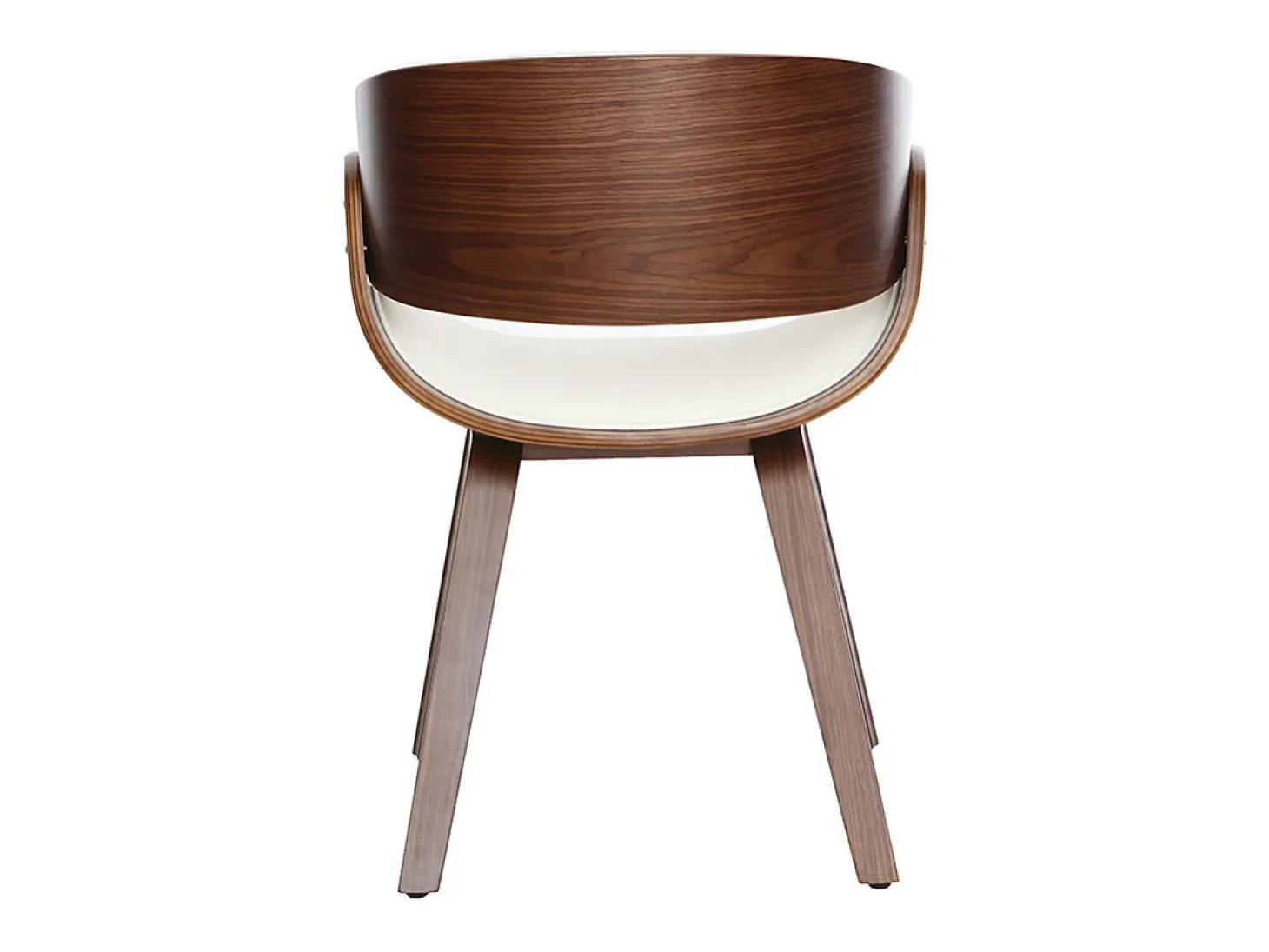 Silla blanca y madera oscura nogal BENT