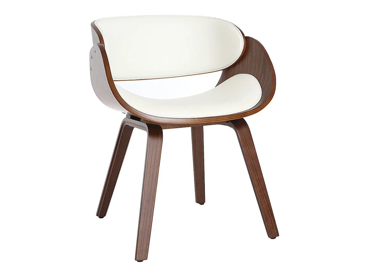 Silla blanca y madera oscura nogal BENT