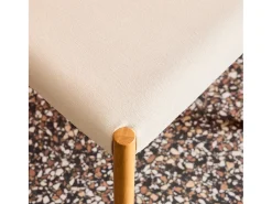 Silla bohemia de madera de hevea y tela simple, set de 2 natural