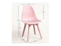 Silla Brink de polipropileno rosa claro - Juego de 2