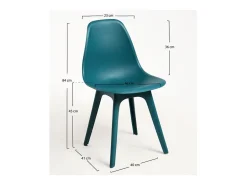 Silla Brink de polipropileno azul pato - Juego de 2