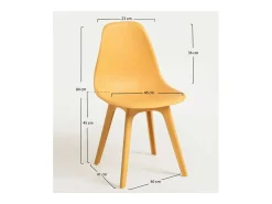 Silla Brink de polipropileno amarillo - Juego de 2