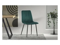Silla BRUCE Terciopelo Verde, dimensiones: H86 x L45 x P55 cm, ideal para un comedor moderno y de diseño.
