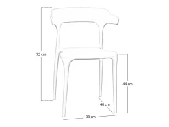 Silla California en plástico gris apilable modelo confort