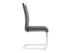 Silla cantilever con estructura de metal cromado, tapizado de PU, gris (48x42x52 cm)