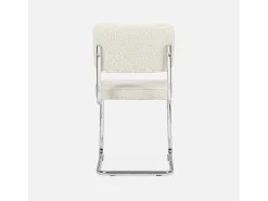 Silla cantilever con rizos texturizados, set de 2 blanco roto