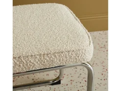 Silla cantilever con rizos texturizados, set de 2 blanco roto