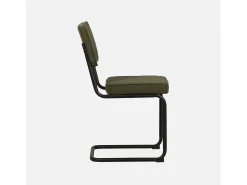 Silla cantilever de borreguito texturizado, set de 2 verde