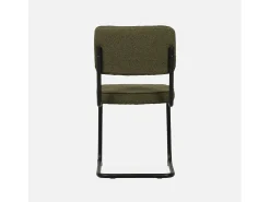 Silla cantilever de borreguito texturizado, set de 2 verde