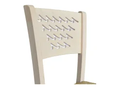 Silla Capri de madera cruda para pintar con asiento de paja