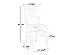 Silla Capri de madera cruda para pintar con asiento de paja