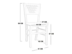 Silla Capri de madera cruda para pintar con asiento de madera maciza