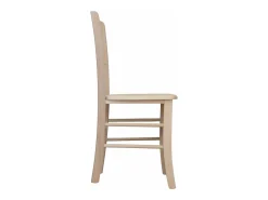 Silla Capri de madera cruda para pintar con asiento de madera maciza