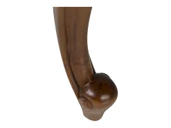 Silla Castle de madera maciza de caoba y tapizada en tela beige
