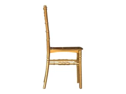 Silla Chiavari en plástico de latón amarillo, modelo reforzado