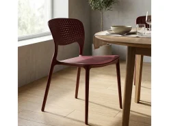 Silla cocina bar polipropileno apilable exterior interior Garden Giulietta - Marrón