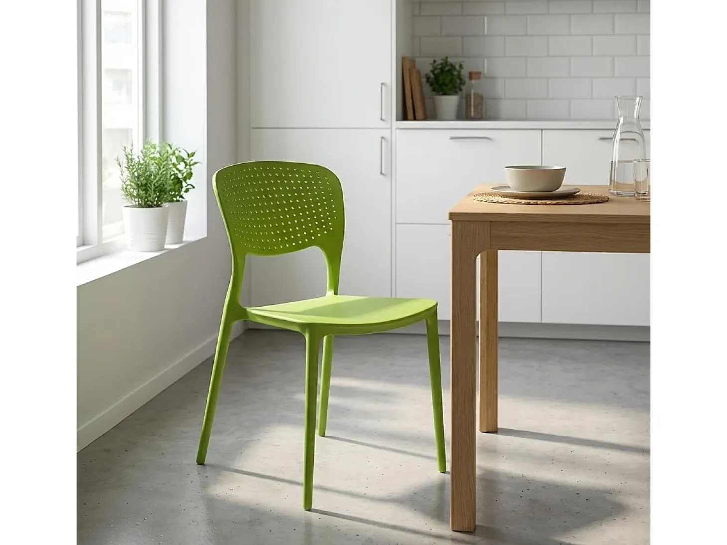 Silla cocina bar polipropileno apilable exterior interior Garden Giulietta - Verde