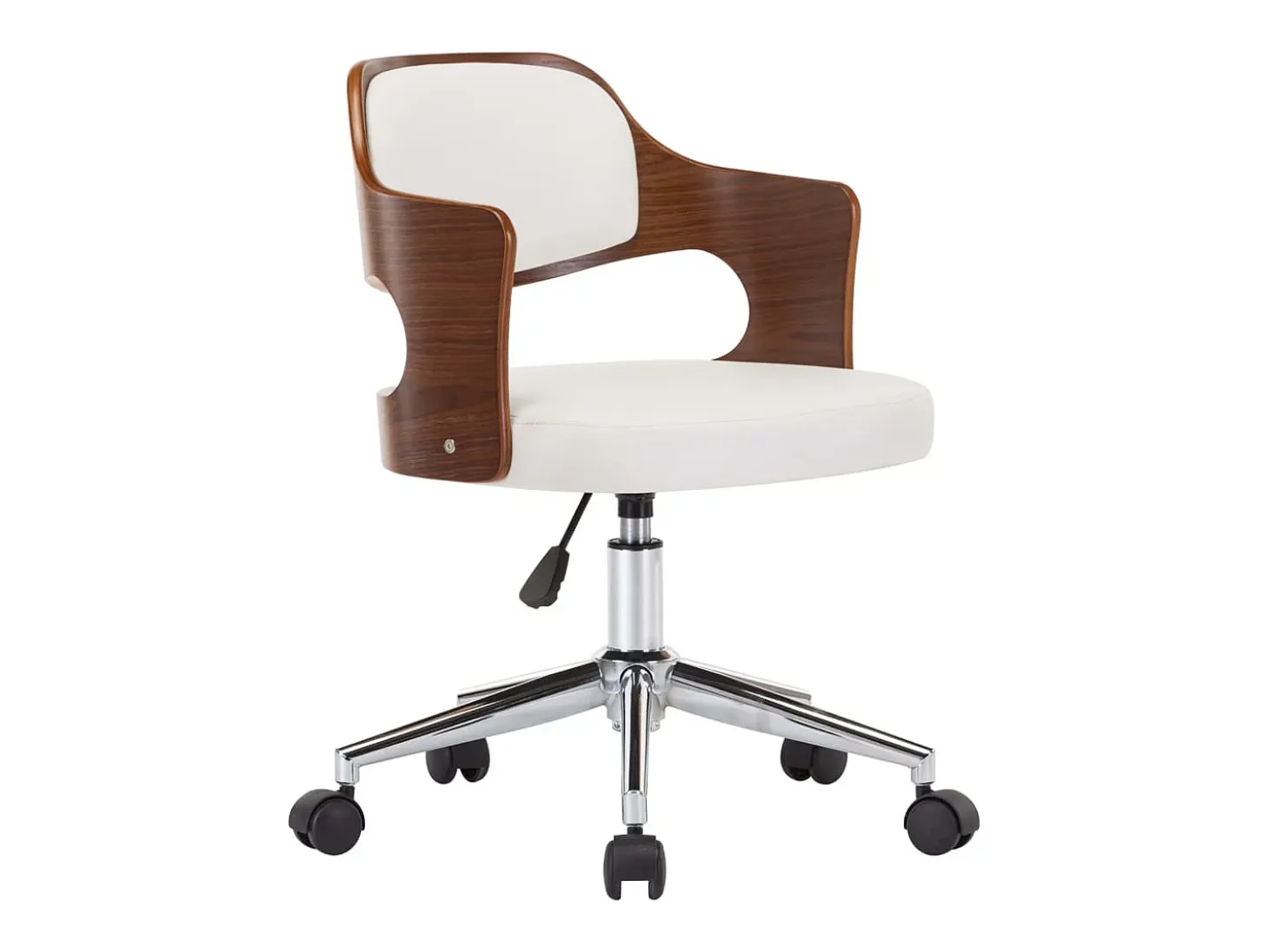 Silla comedor giratoria madera curvada cuero sintético blanco ES204934