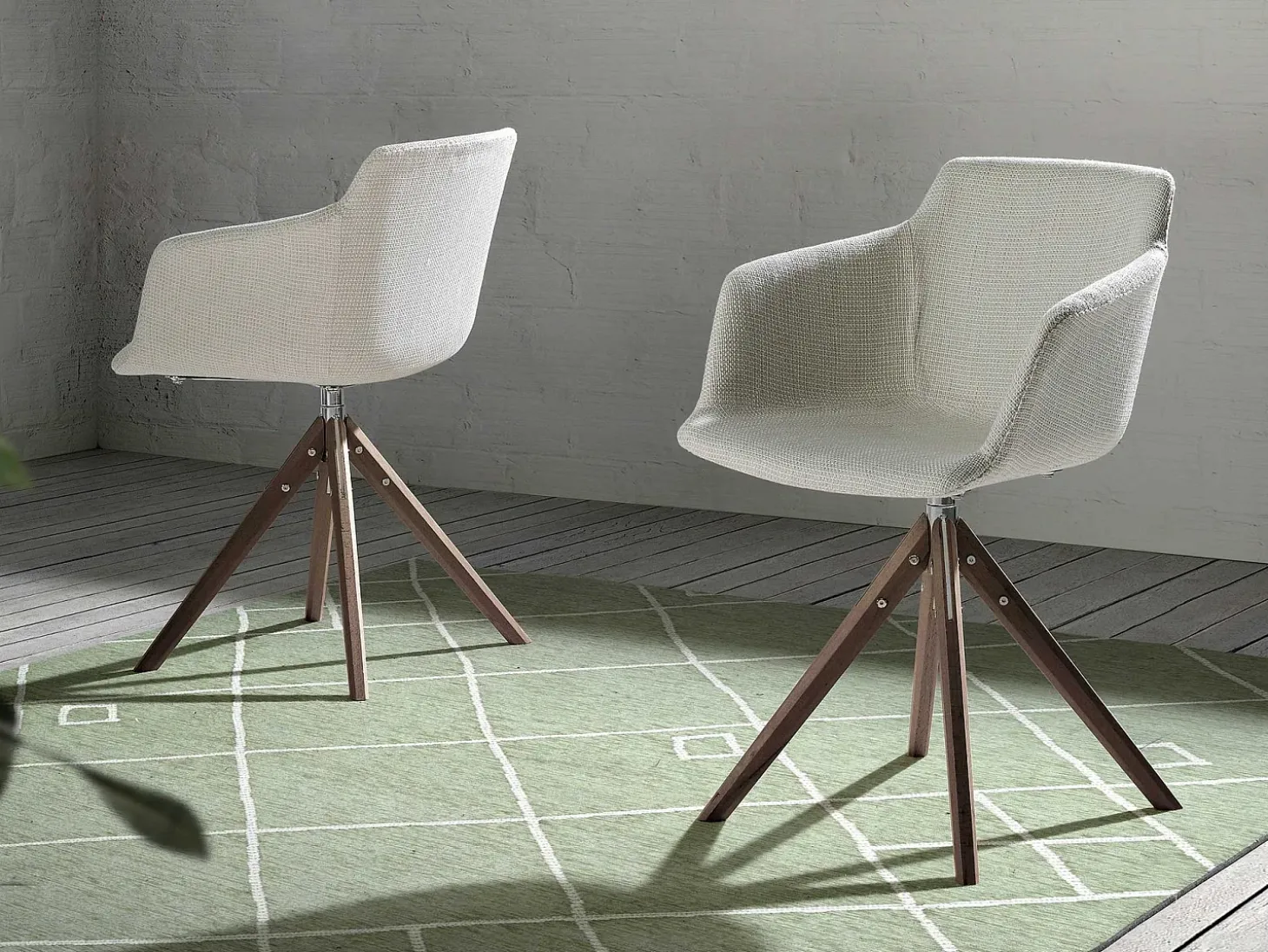 Silla comedor giratoria tela beige 4059 ANGEL CERDA