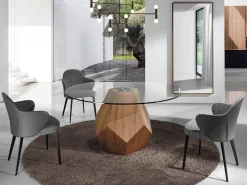 Silla comedor tapizada en polipiel y tela 4102 ANGEL CERDA