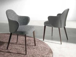 Silla comedor tapizada en polipiel y tela 4102 ANGEL CERDA