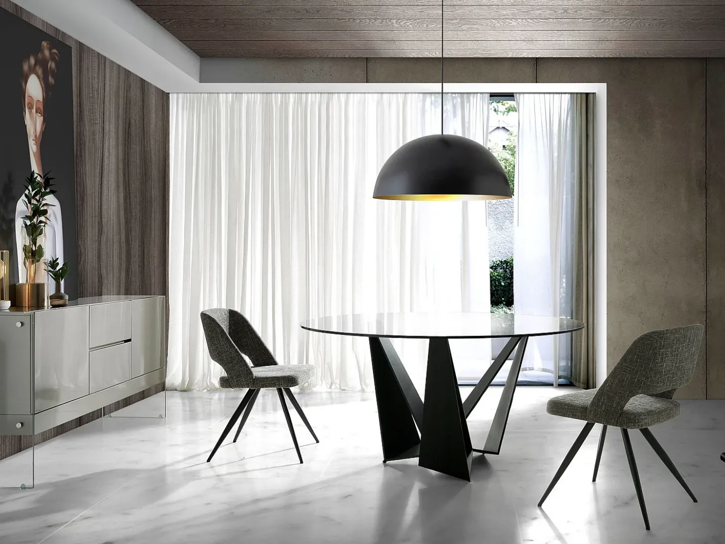 Silla comedor tapizada tela gris 4010 ANGEL CERDA