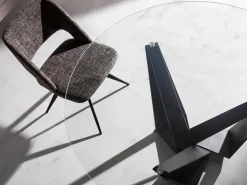 Silla comedor tapizada tela gris 4010 ANGEL CERDA