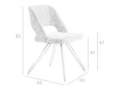 Silla comedor tapizada tela gris 4010 ANGEL CERDA
