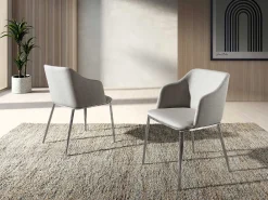 Silla comedor tapizada tela gris 4050 ANGEL CERDA