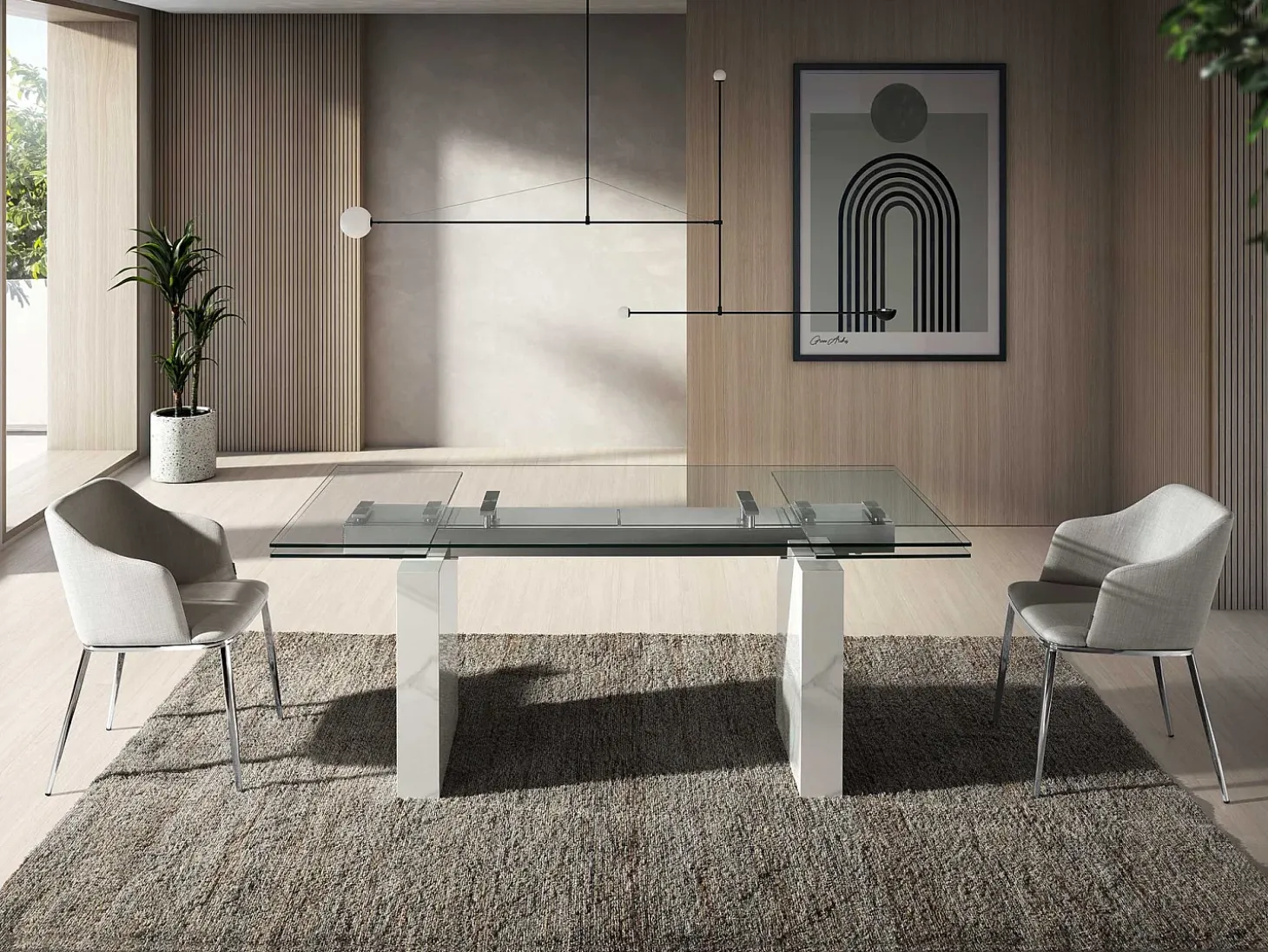 Silla comedor tapizada tela gris 4050 ANGEL CERDA