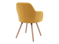 Silla con brazos - Tela y metal efecto madera - Amarillo - ELEANA