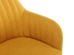 Silla con brazos - Tela y metal efecto madera - Amarillo - ELEANA