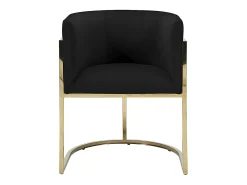 Silla con brazos - Terciopelo y metal - Negro y dorado - PERIA
