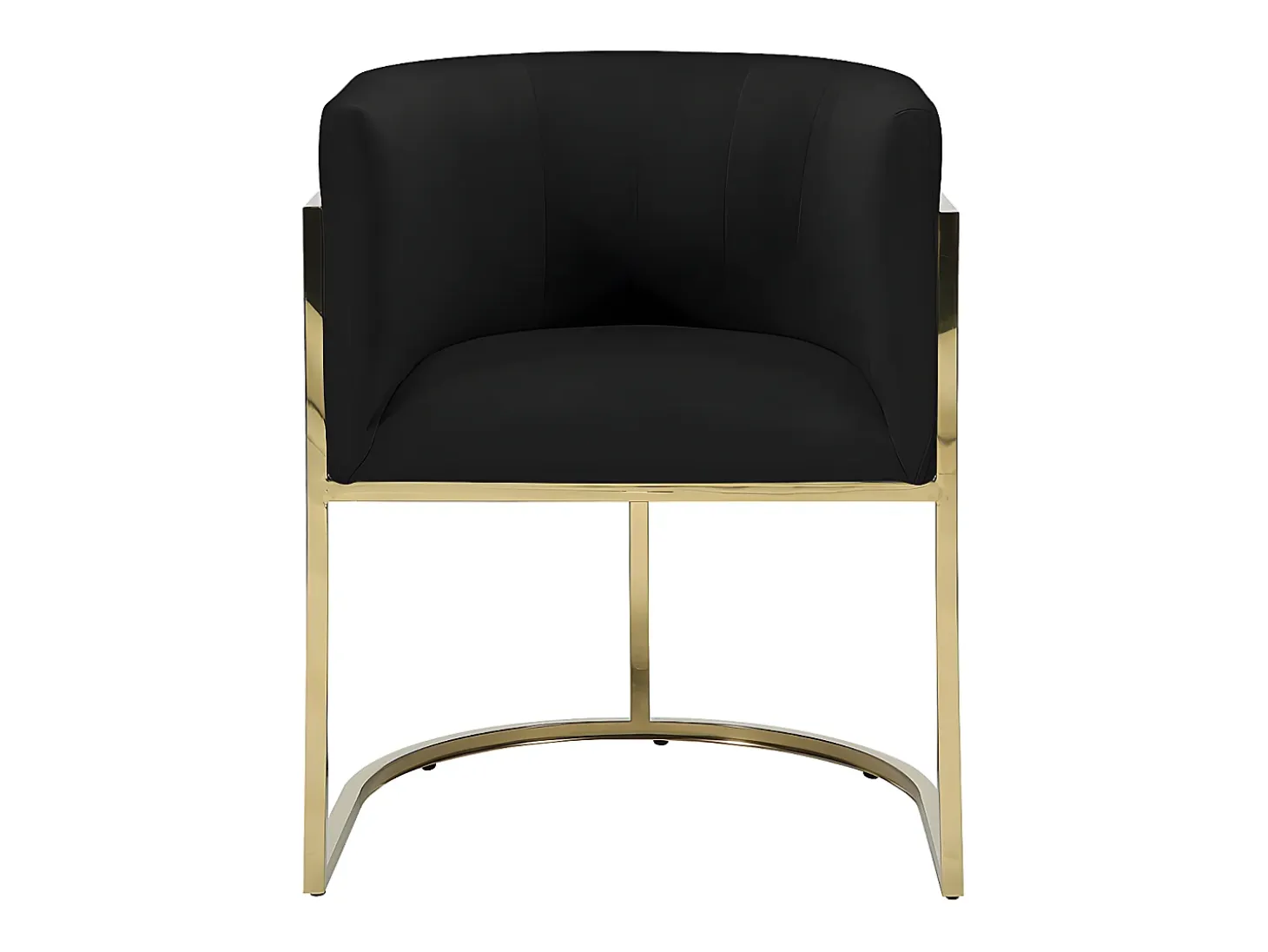 Silla con brazos - Terciopelo y metal - Negro y dorado - PERIA