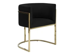 Silla con brazos - Terciopelo y metal - Negro y dorado - PERIA