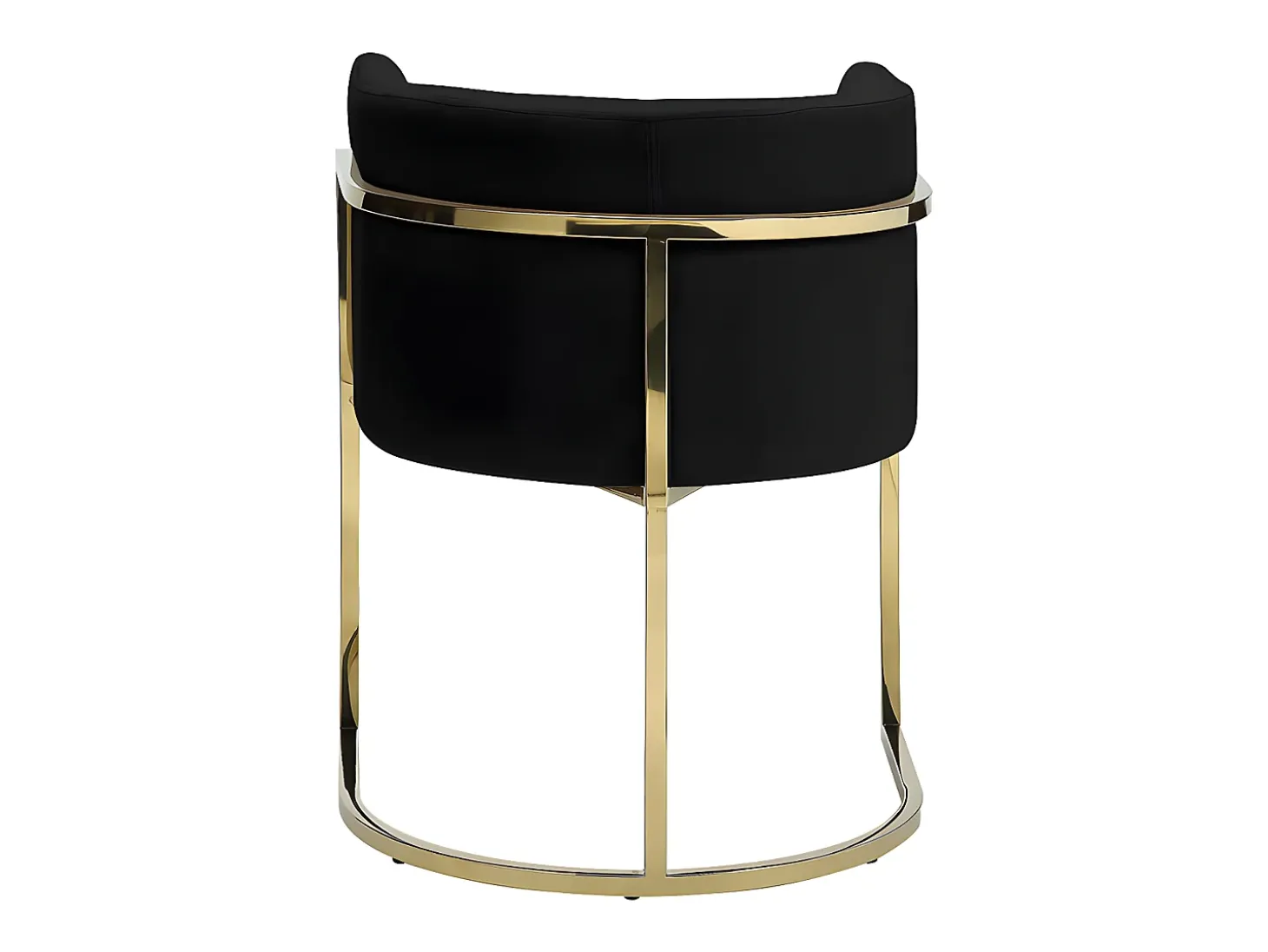 Silla con brazos - Terciopelo y metal - Negro y dorado - PERIA