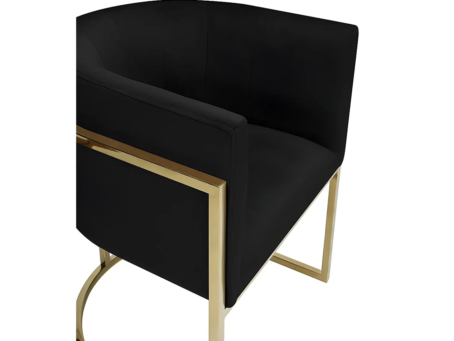 Silla con brazos - Terciopelo y metal - Negro y dorado - PERIA