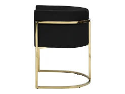Silla con brazos - Terciopelo y metal - Negro y dorado - PERIA
