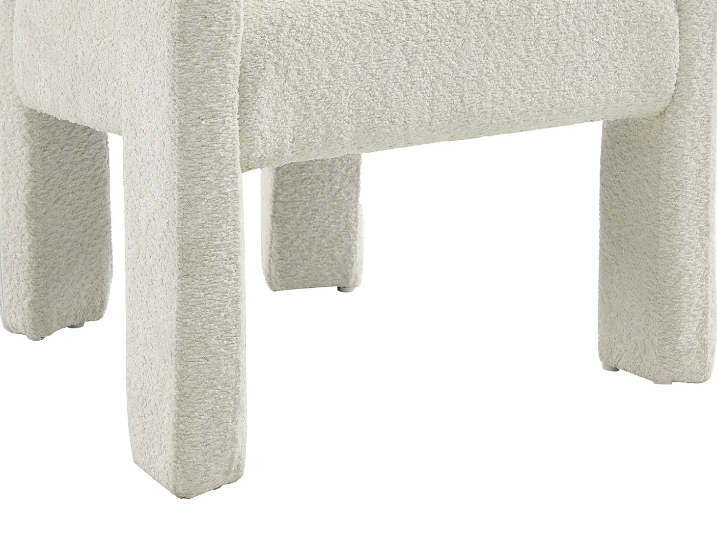 Silla con brazos de tela bouclé y metal - Blanco - SOFANA