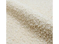 Silla con efecto bouclette de lana blanca y patas de metal - Toscane