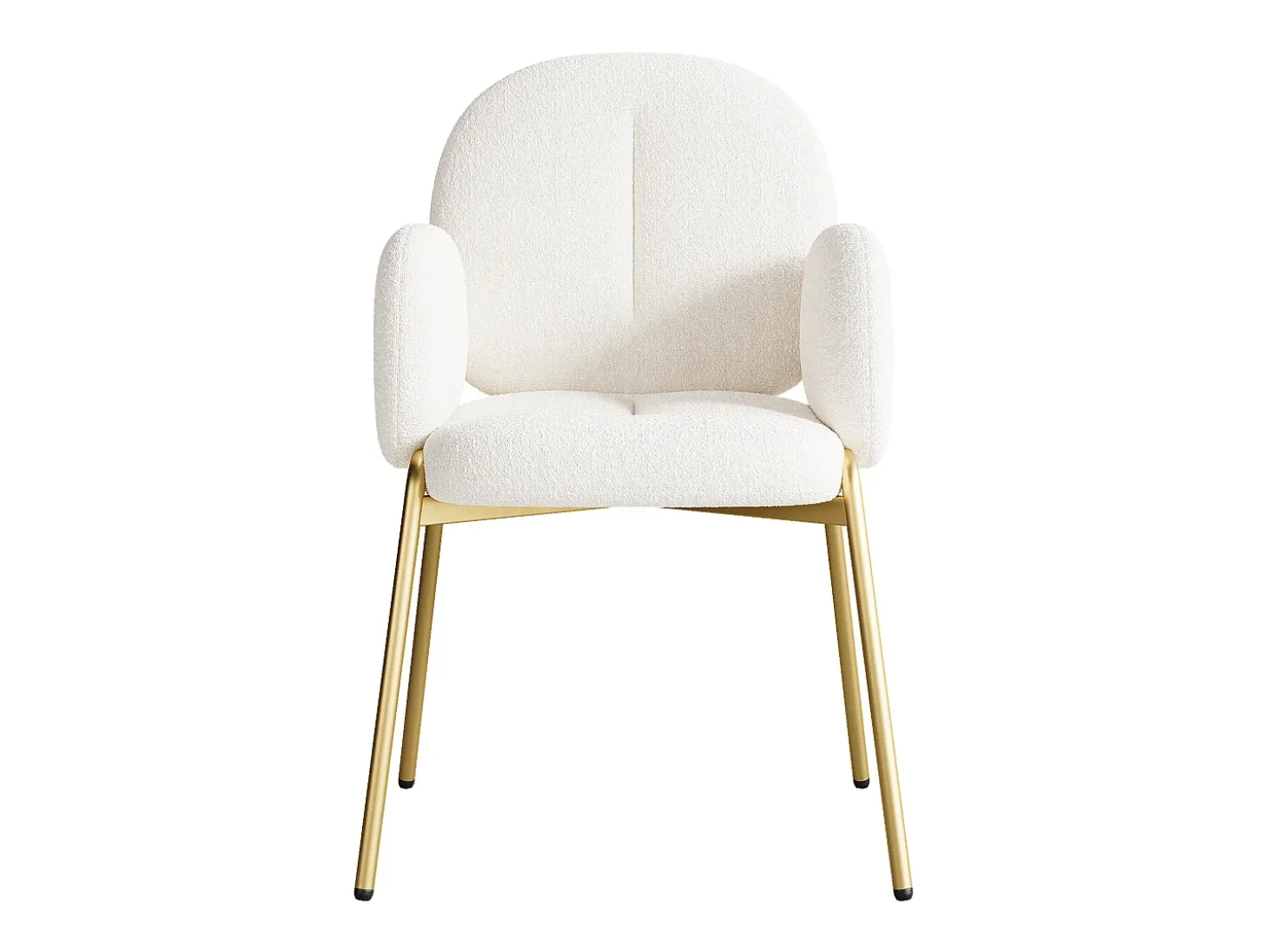 Silla con patas de metal dorado - Tela Teddy Beige