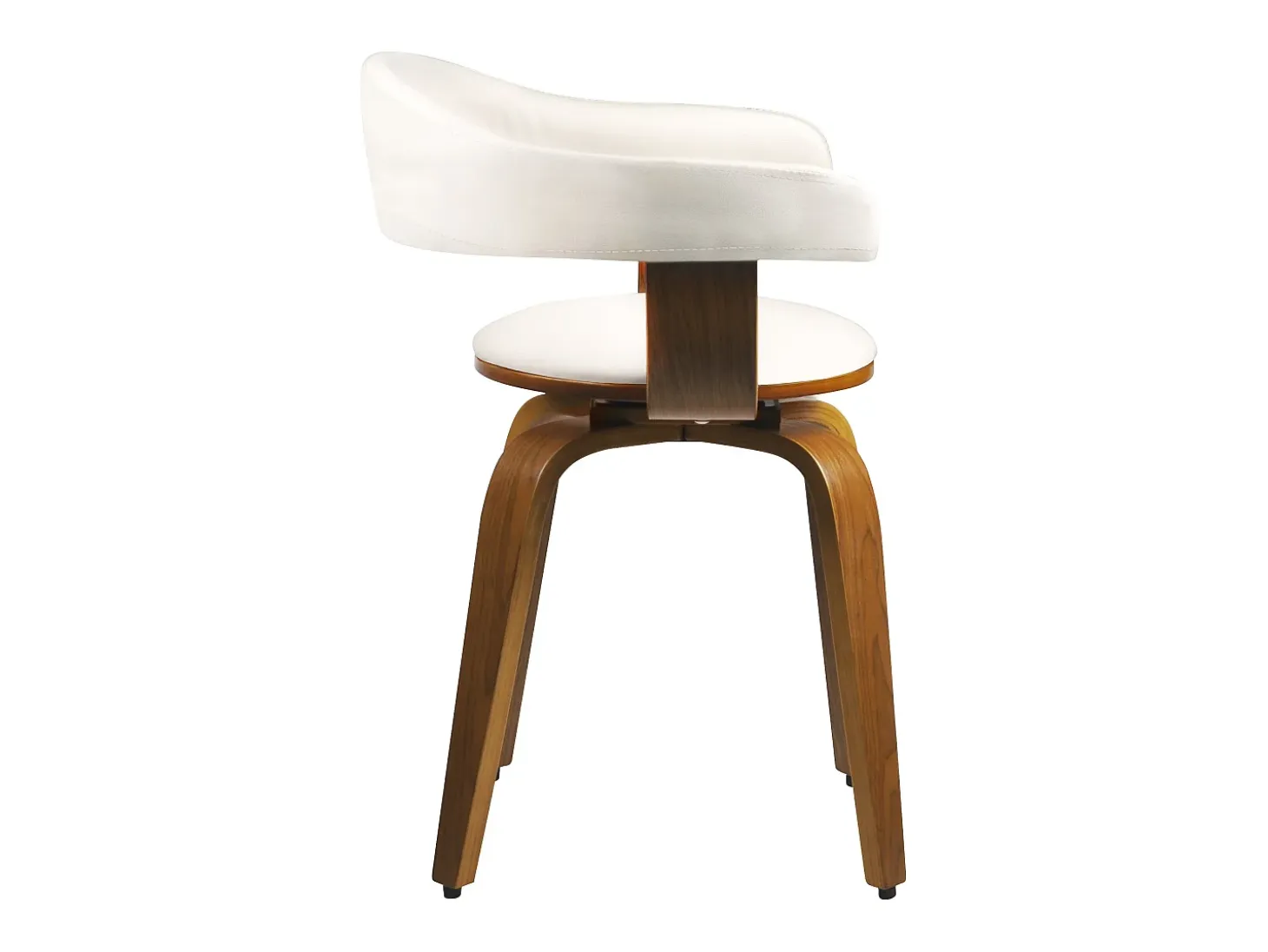 Silla con reposabrazos de cuero artificial blanco - Harold