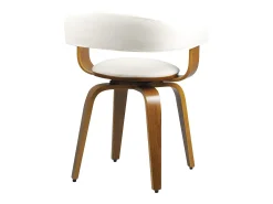 Silla con reposabrazos de cuero artificial blanco - Harold