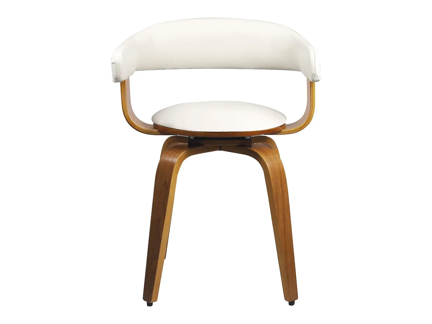 Silla con reposabrazos de cuero artificial blanco - Harold