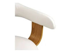 Silla con reposabrazos de cuero artificial blanco - Harold
