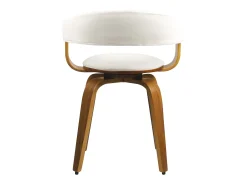 Silla con reposabrazos de cuero artificial blanco - Harold