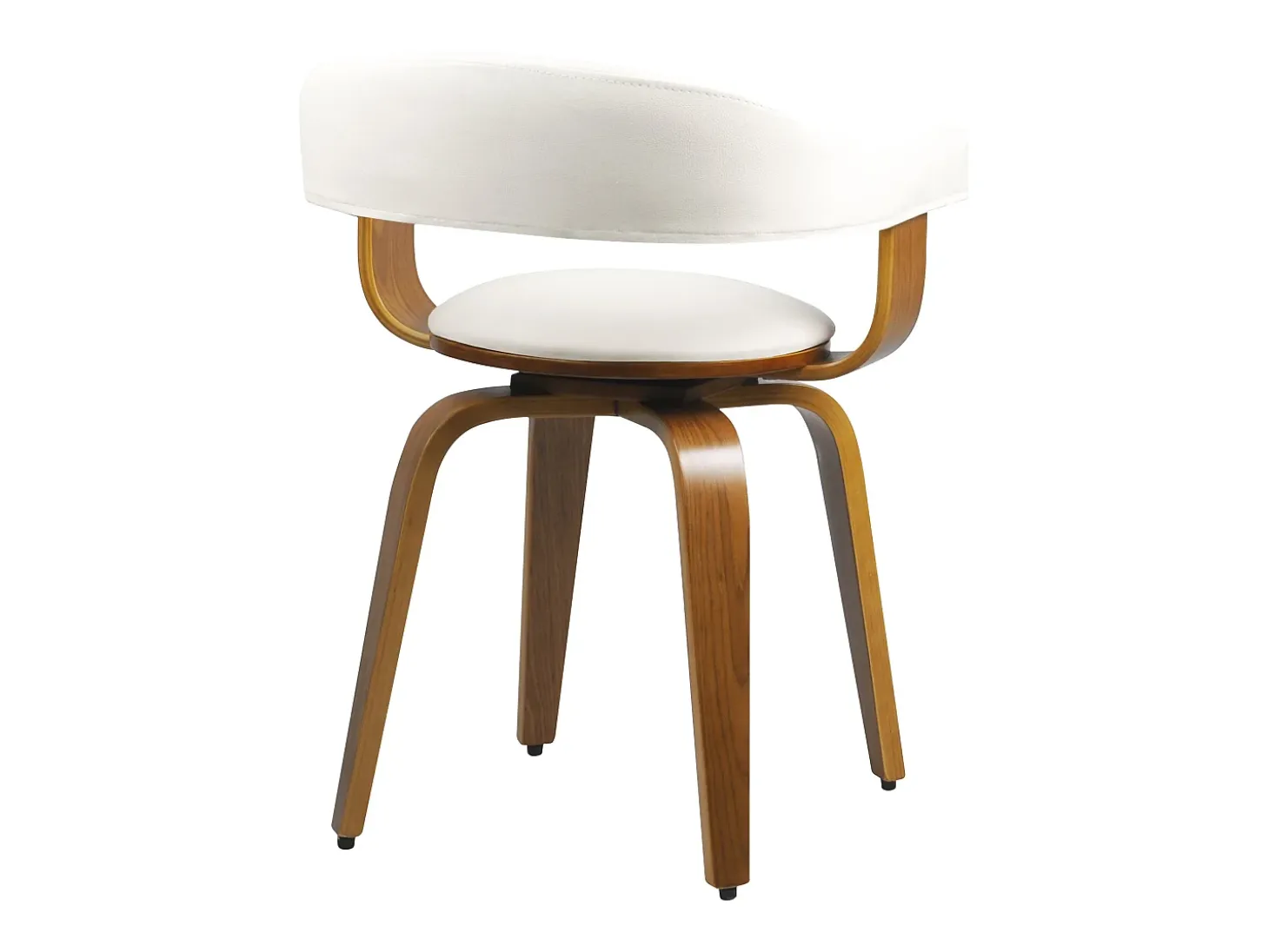 Silla con reposabrazos de cuero artificial blanco - Harold